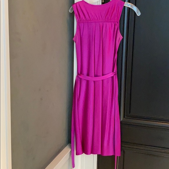 CHARLES CHANG-LIMA 100% SILK FUSHIA DRAPED DRESS - Picture 5 of 9